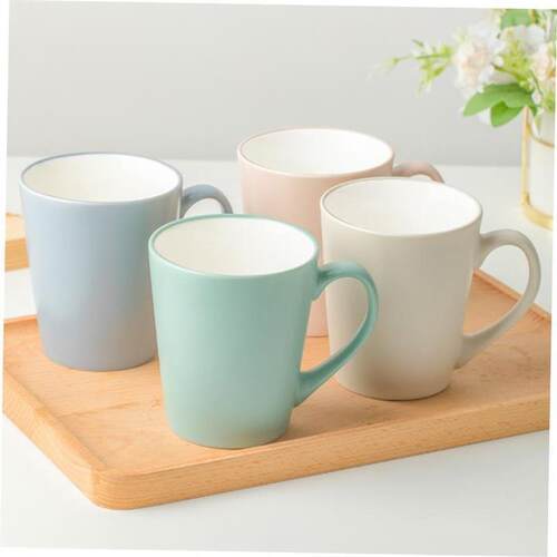 milk tea glass ceramic coffee mug cup cute cartoon spoon 杯