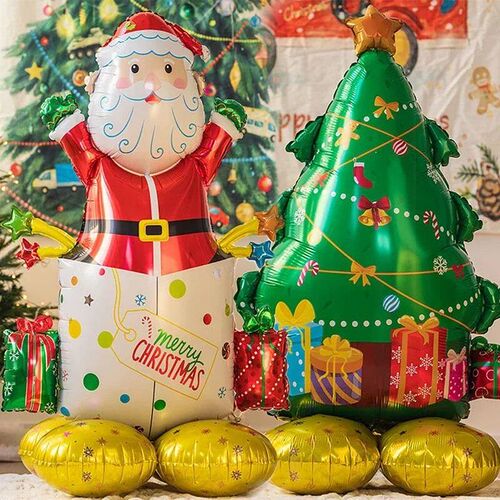 3D Large Christmas Standing Balloons Santa Claus Xmas ree Sn