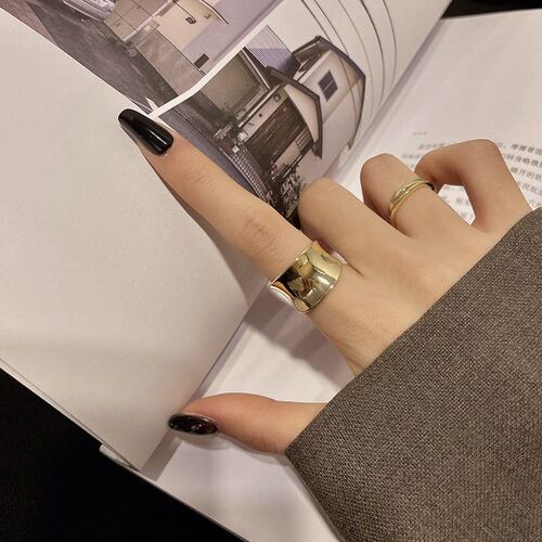 New Cold Style Fashionable Two-piece Metal Ring Womens Geom
