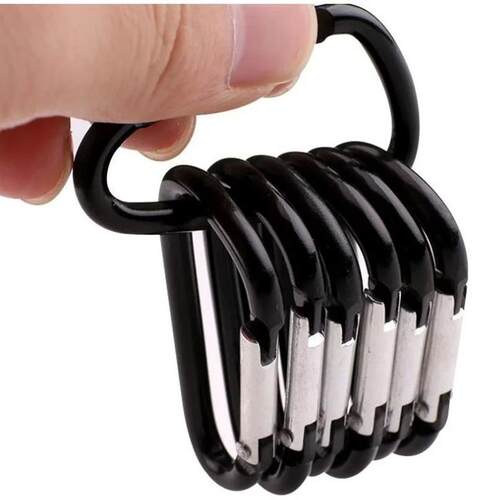 10pcs/lot Aluminum Alloy D Carabiner Spring Snap Clip Hooks