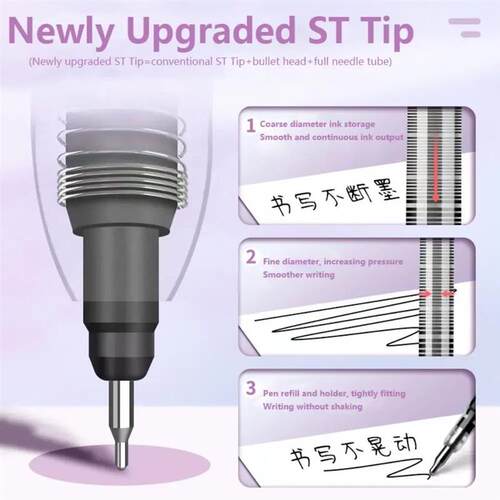 6Colors/Set Color Gel Pen 0.5mm ST Tip Ballpoint Pen Writing