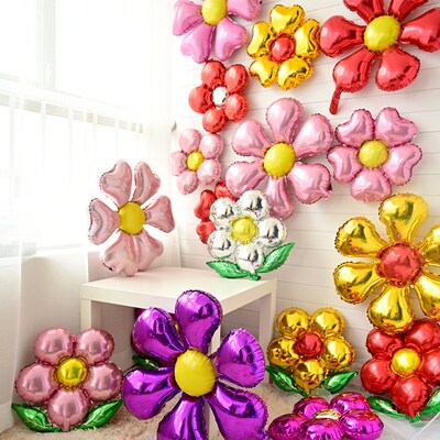 Flower Foil Balloons leaf Flower Baloon Birthday Party Weddi