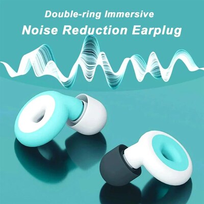 1Pair Sleep Noise Reduction Earplug Soft Silicone Ear Muffs