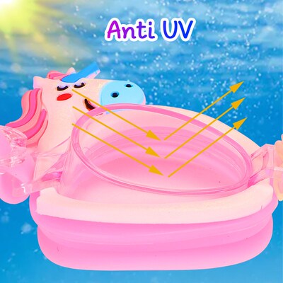 Cute Girl Unicorn Cartoon Swimming Goggles Anti Fog Swim Gla