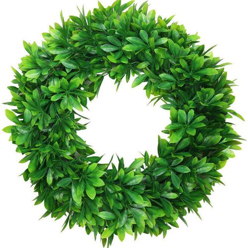 42CM Christmas Wreath Front Door Plastic Grass Hang Garland