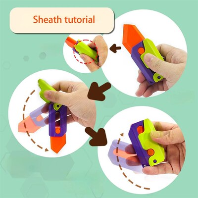 2023 Hot 3D Luminous Carrot Gravity Knife Fidget Toys Mini C