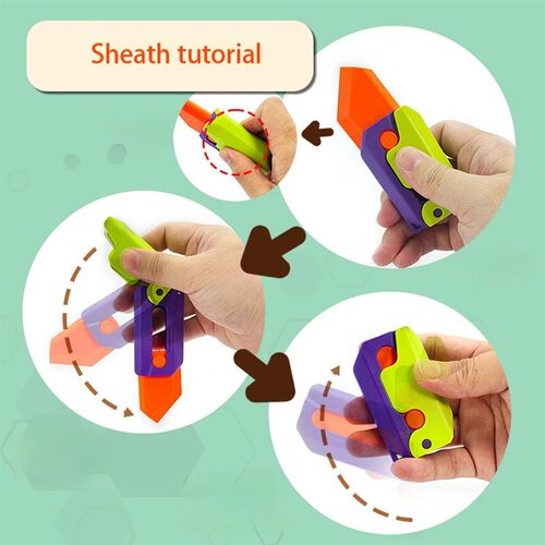 2023 Hot 3D Luminous Carrot Gravity Knife Fidget Toys Mini C