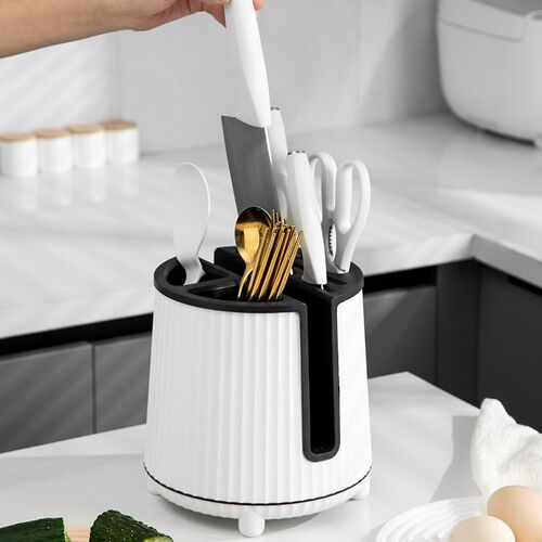 Kitchen Rotating Knife Rack Shelf Countertop Multifunctional