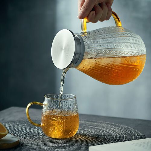 Gold covered 1.8L wheat ear glass kettle