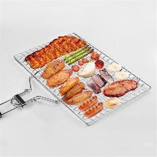 BBQ Fish Mesh Grill Basket Portable Barbecue Tools Grilling