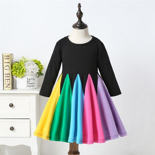 New Fashion Fall Winter Rainbow Long Sleeve Cotton Color Blo