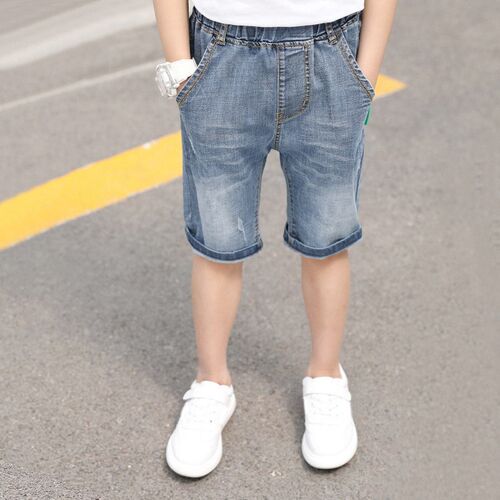 IENENS Summer Boys Denim Shorts Baby Kids Jeans Mid Pants St