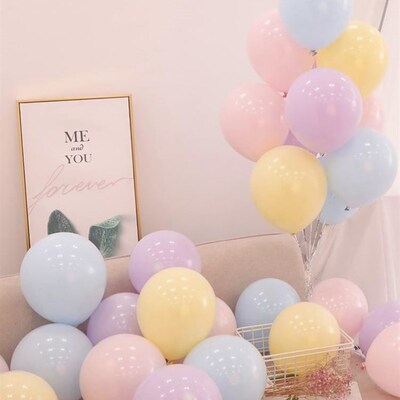 Balloon balloons decorate the scene set the birthday party