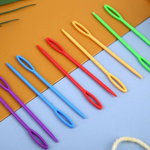 200Pcs Plastic Knitting Needles Mixed Color Crochet Hooks Wo