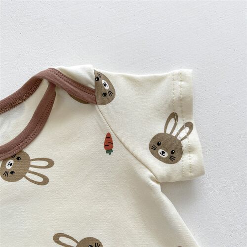 Summer Infant Romper Ins Rabbit Carrot Print Bodysuit Cute O
