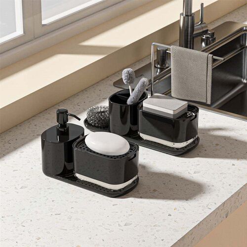 Kitchen Rack Manual Press Soap Box Stainless Steel Rag Rack