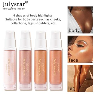4 Color Bronze Body Shimmer Oil Face Brighten Glow Pearl Whi