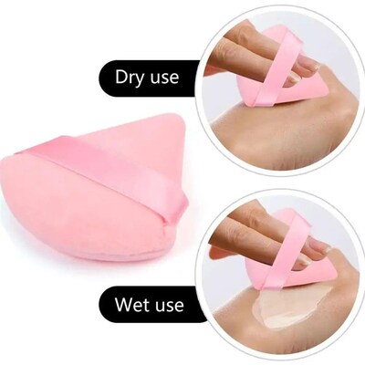 4pcs Triangle Powder Puff Wet Dry Use For Loose Powder Liqui