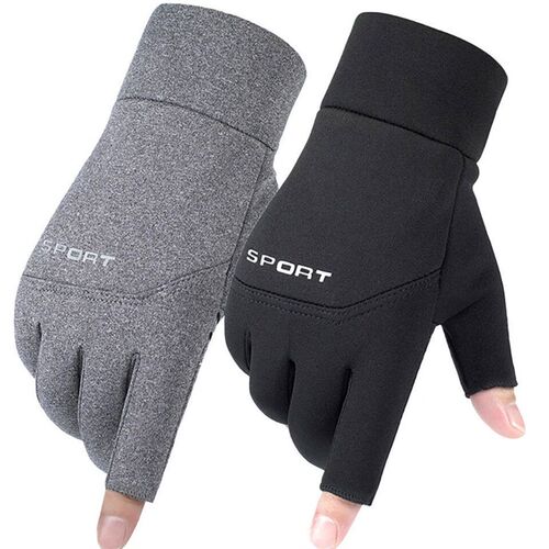 Winter Fishing Mens Gloves Women Cycling Warm Anti-Slip Glo