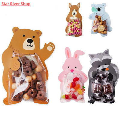 10pcs Cute Animal Bear Koala Rabbit Baking Candy Packaging B