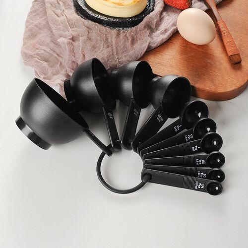 Black White Keychain PP Plastic Baking Cup and Spoon TenPiec