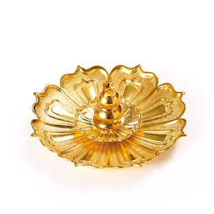 葫芦底座香托盘香架香道礼盒装 铜聚德 莲花多用香碟盘香线香香插