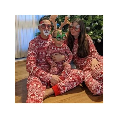 2024 New Christmas Matching Pajamas Set Mother Father Kids C