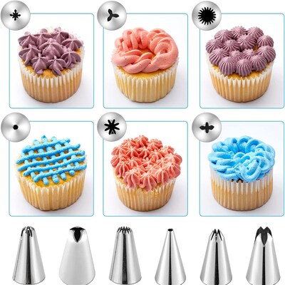 Piping Bags Tips Cake Icing Pastry Frosting Cupcakes Cookie