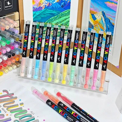 120 Colors Acrylic Paint Pens Markers Brush Tip Paint Marker