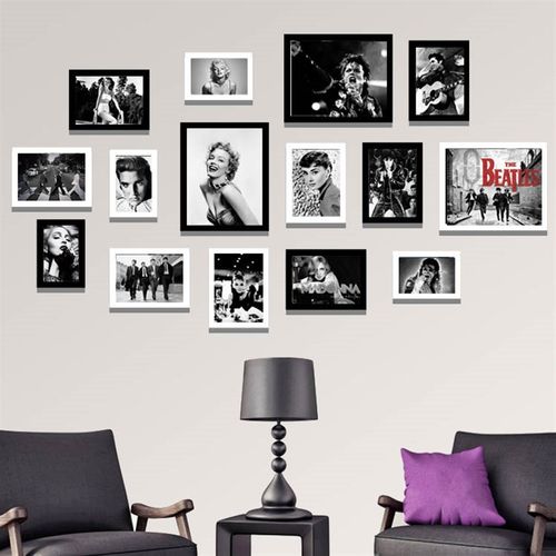 KTV酒吧老照片怀旧电影明星墙装饰画理发店挂画音乐餐厅照片墙