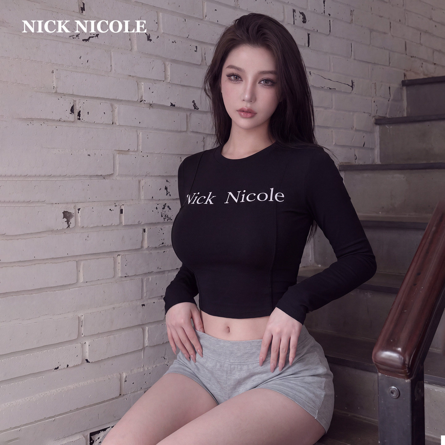 NICK&NICOLE2026年新款韩版秋季T恤两边拼接长袖打底衫松弛韩风