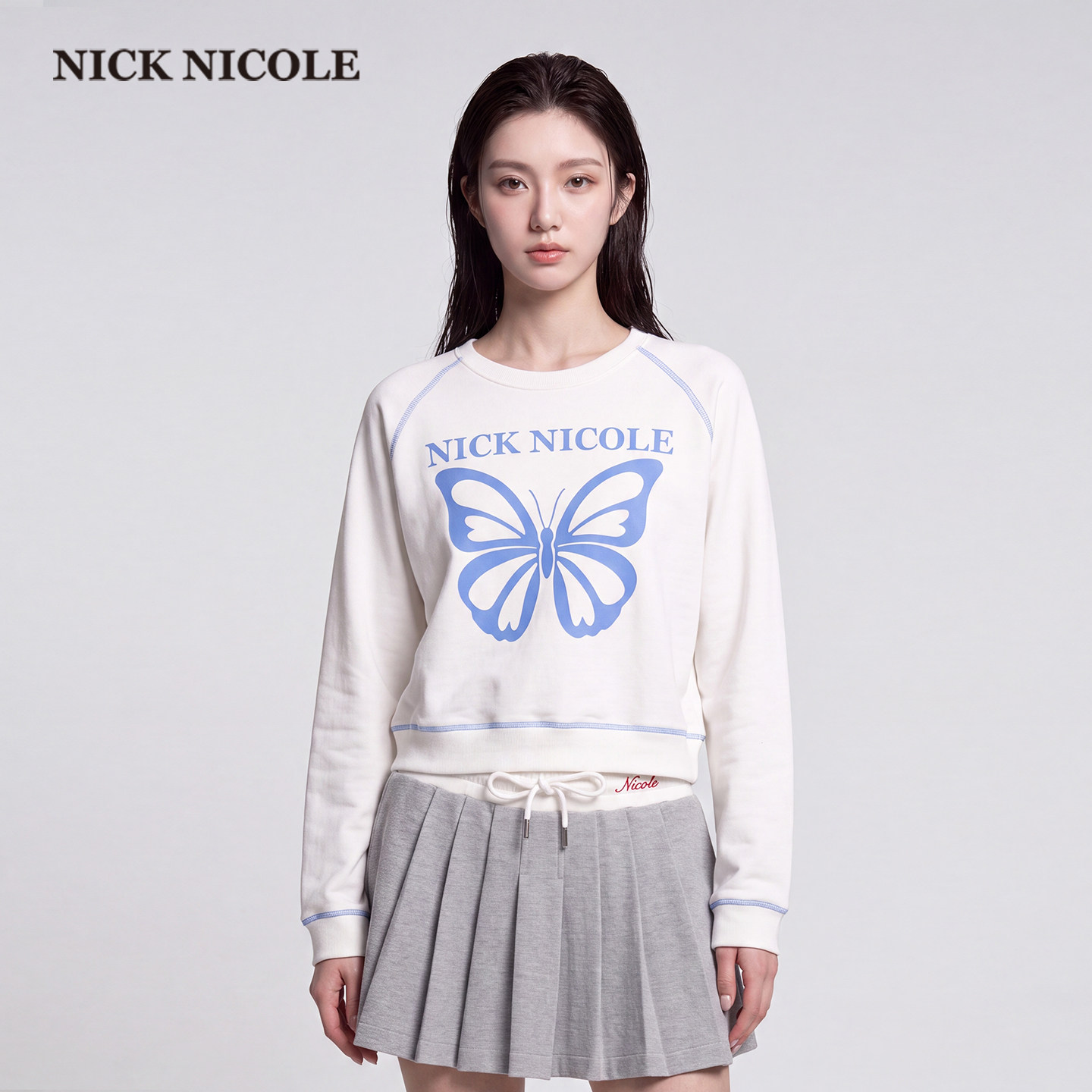 NICKNICOLE蝴蝶印花卫衣女款