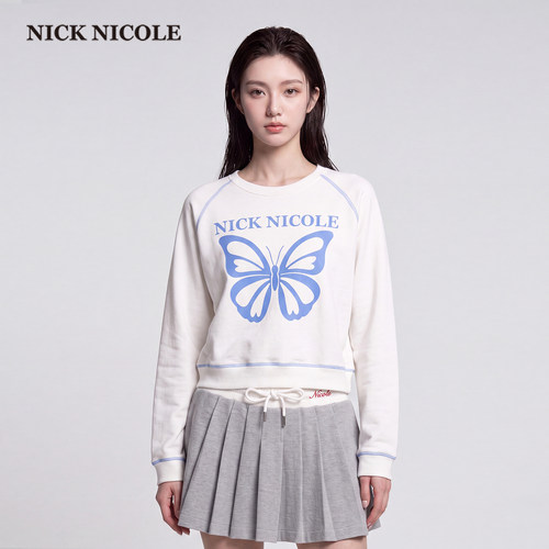 NICKNICOLE蝴蝶印花卫衣女款