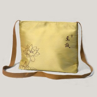 斜背包男女高品质大容量2025新款经书包抄经本背袋便携加厚包经布