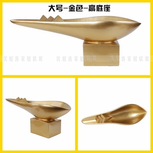 抽象船形台面大型花盆 时尚别墅样板房装饰插花花盆艺术花瓶