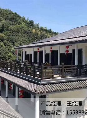水泥木纹中式护栏新农村改造河堤阳台混凝土护栏仿木水泥护栏模具