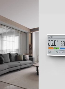 杜克TH1温湿度计室内时钟日历家用高精度表数显电子壁挂式仪器