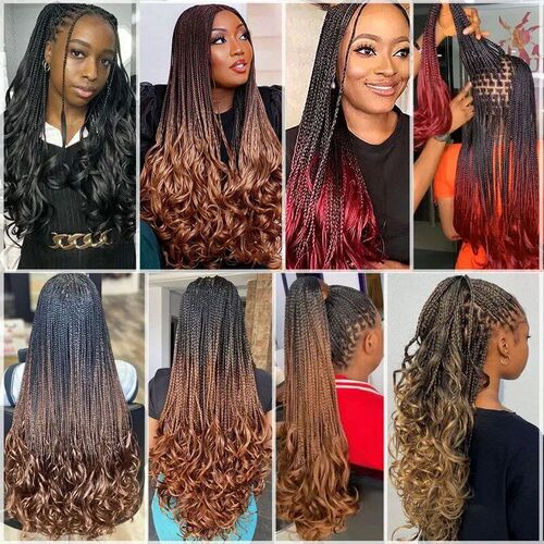 French Curls Braiding Hair 24Inch Synthetic Spiral Curls Bra