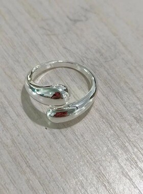 Stainless Steel Smooth Double Ball Beads Rings For Women 202