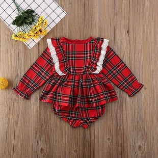 Newborn Toddler Baby Girl Lace Long Sleeve Romper Clothes Dr