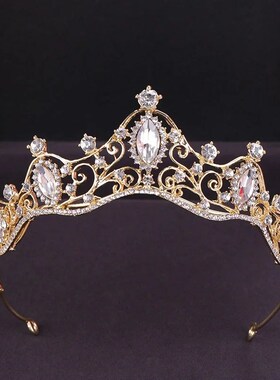 European Luxury Fashion Crystal Rhinestones Wave Crowns for
