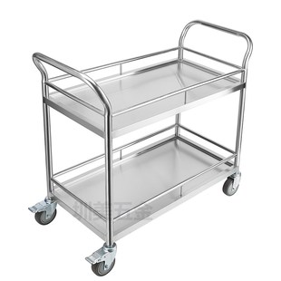 层带护栏不锈钢手推车把手移动静音脚轮推车焊接款 免安装