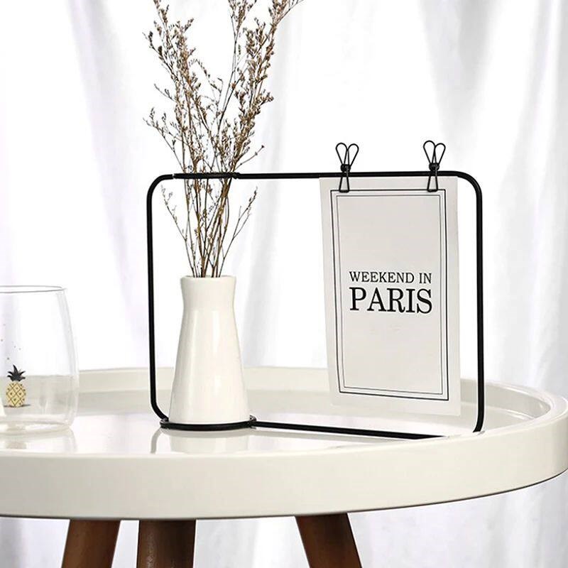 2 In 1 Flower Vase Photo Frame Ceramic Hydroponic Vase Ornam - 实物图