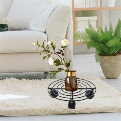 Metal Plant Flower Pot Stand Trolley Caddy on Wheels Indoor