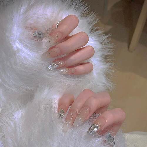 24pcs Wearable Pink Press On Fake Nails Tips With Glue false