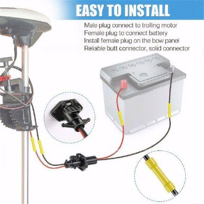 12V 2-Wire Marine Male And Female Trolling Motor Connectors