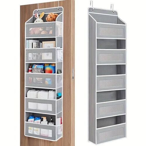 5-Shelf Hanging Storage Organizer - Behind Door, Anti-Tilt,