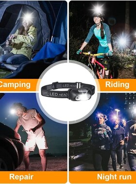 Mini Rechargeable Sensor Headlamp LED Headlight Torch Waterp