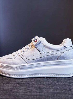 European Station Leather tendy Shoes Womens All-match White