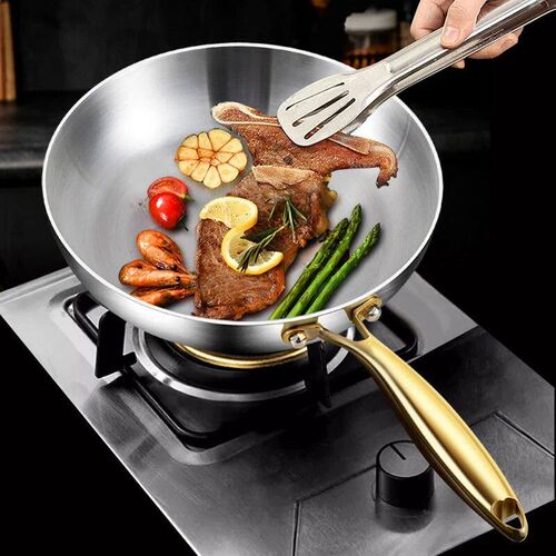 316 Stainless Steel Frying Pan Wok Pan Nonstick Cooking Frie